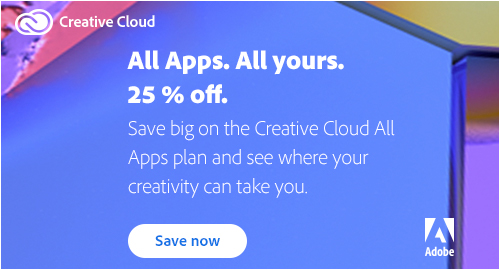Save 25% off Creative Cloud