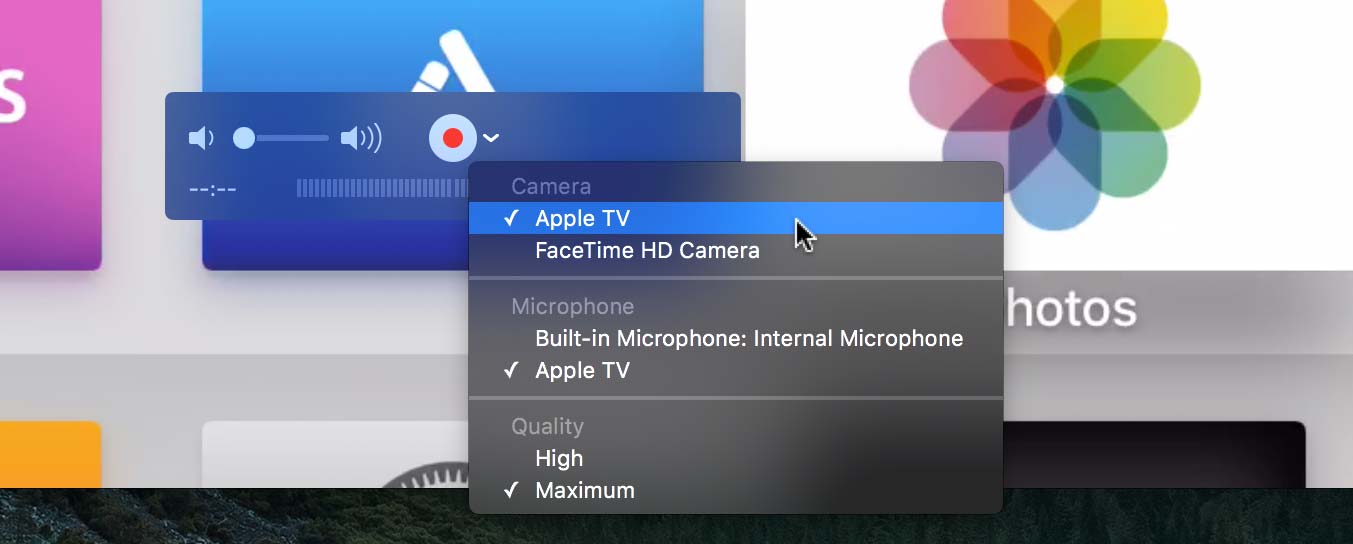 Video Capture Options in QuickTime Player