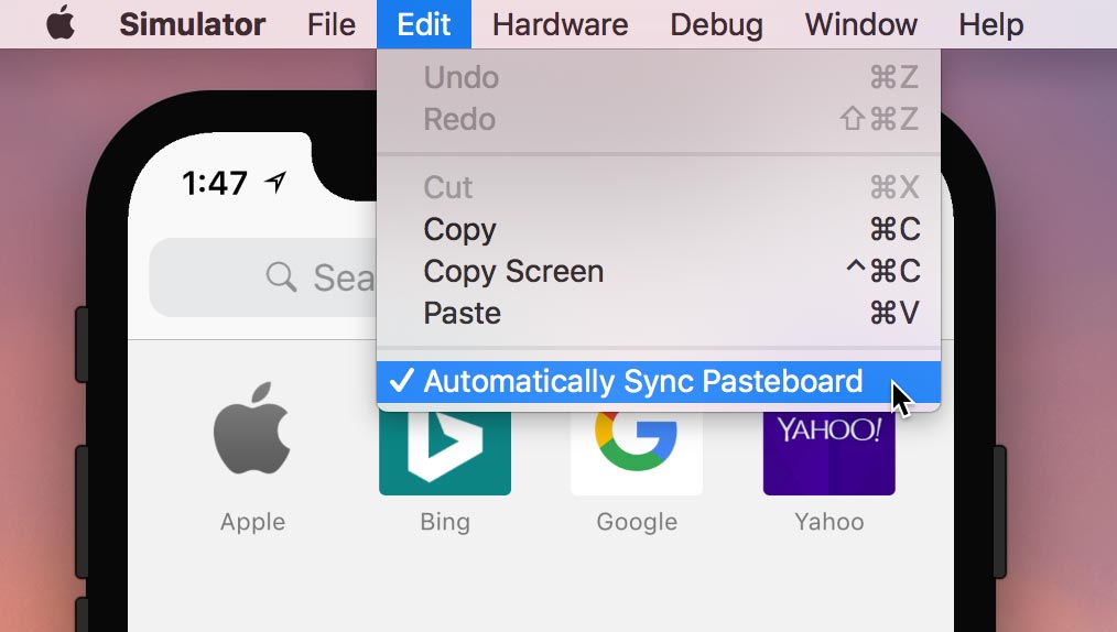 Turn on "Automatically Sync Pasteboard"